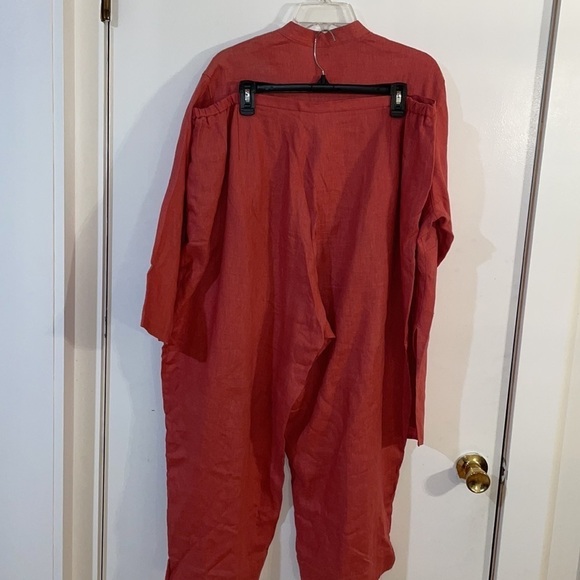 Women’s 2-Piece 100% Linen Set Laura Ashley Size 1X /20W Mauve - Picture 8 of 11